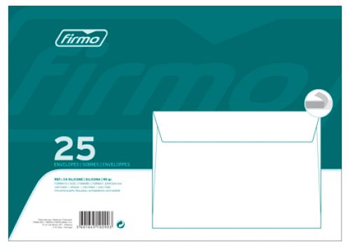 ENVELOPE BRANCO 229X324 SILIC. LITOG. - C4 - EMB. 25 , FIRMO , ENVL038 , 5601645102903